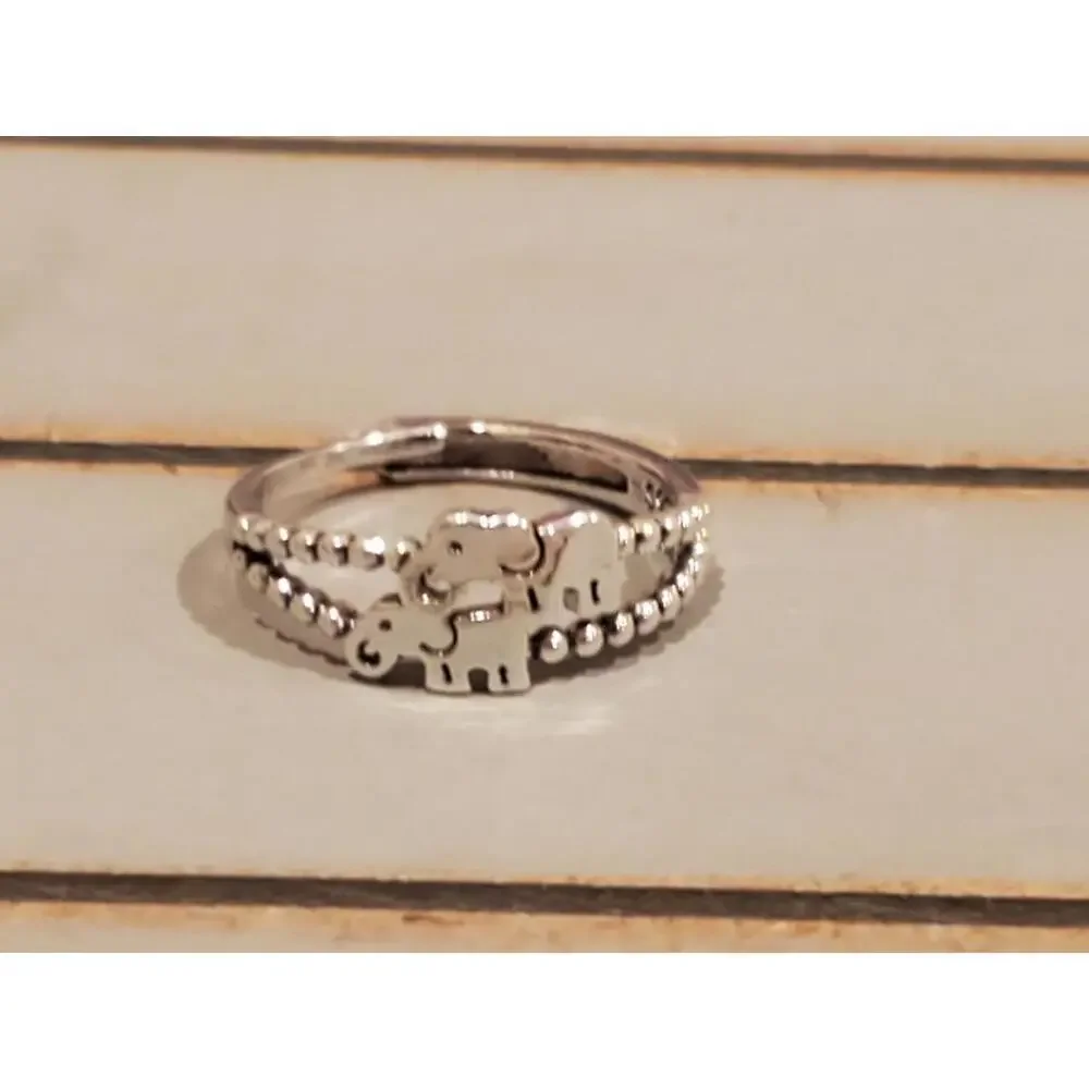 925 elephant ring open size adjustable
